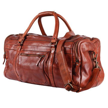 Spaghetti Western Swc401Cg Duffel Vintage Handmade Drum Dyed Genuine European Cowhide Leather Women Bag Western Handbag Purse